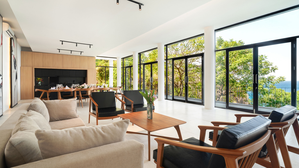 Elite Havens - Villa Kukenan - Lombok Indonesia - Spacious living and dining area with panoramic ocean views